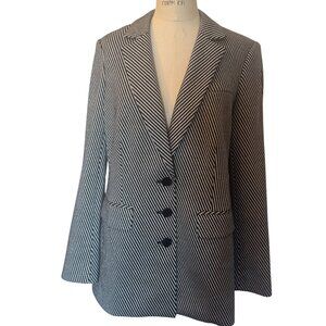 Karl Lagerfeld Paris Size 8 Blazer Black/White stripe w/ Silver sparkle